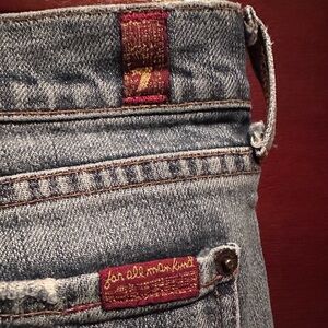 Seven for All Mankind Women Jeans Size 25 Boot Cut Feels like Size 24 Mid Rise